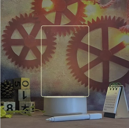 Tablero de acrílico de Glowsy vacío, listo para escribir un mensaje nuevo